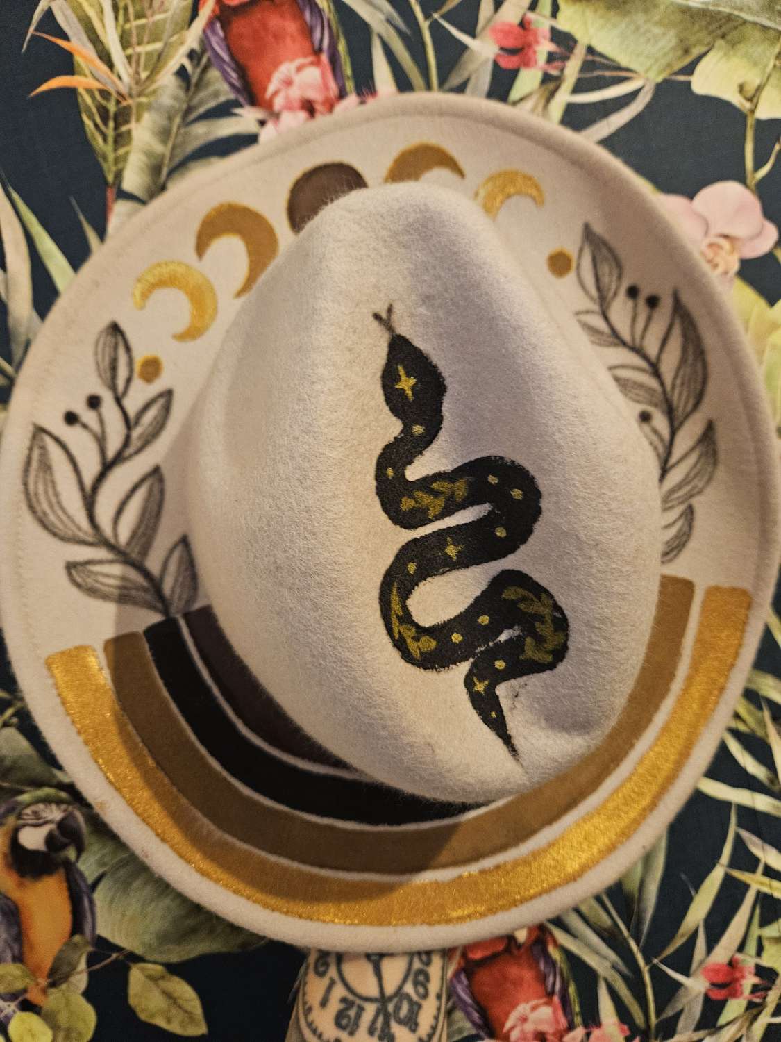 Boho Eclipse 🌙- One of a kind custom, hand painted fedora - LIMITED EDITION Boho Eclipse 🌙- One of a kind custom, hand painted fedora - LIMITED EDITION