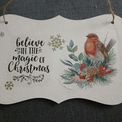 Wooden Bauble Hanging Decoration.  Christmas