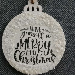 Wooden Bauble Hanging Decoration.  Christmas