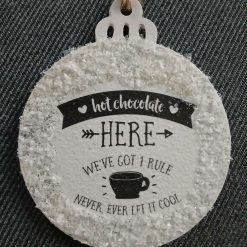 Wooden Bauble Hanging Decoration.  Christmas