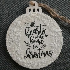 Wooden Bauble Hanging Decoration.  Christmas