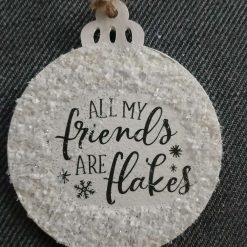 Wooden Bauble Hanging Decoration.  Christmas