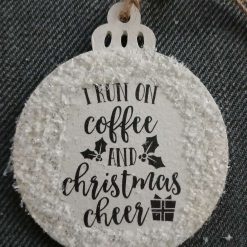 Wooden Bauble Hanging Decoration.  Christmas