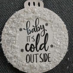 Wooden Bauble Hanging Decoration. Christmas 1