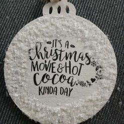 Wooden Bauble Hanging Decoration.  Christmas