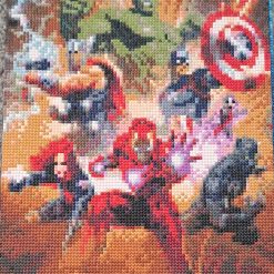 Diamond painted Disney and Marvel paintings