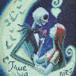 Diamond painted A nightmare before Christmas paintings 4