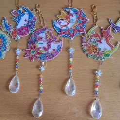 Diamond painted Fairy suncatchers