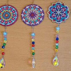 Diamond painted Autumn themed suncatchers