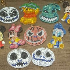 Diamond painted Disney keyrings