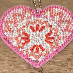 Diamond painted heart suncatchers 6 Diamond painted heart suncatchers 6