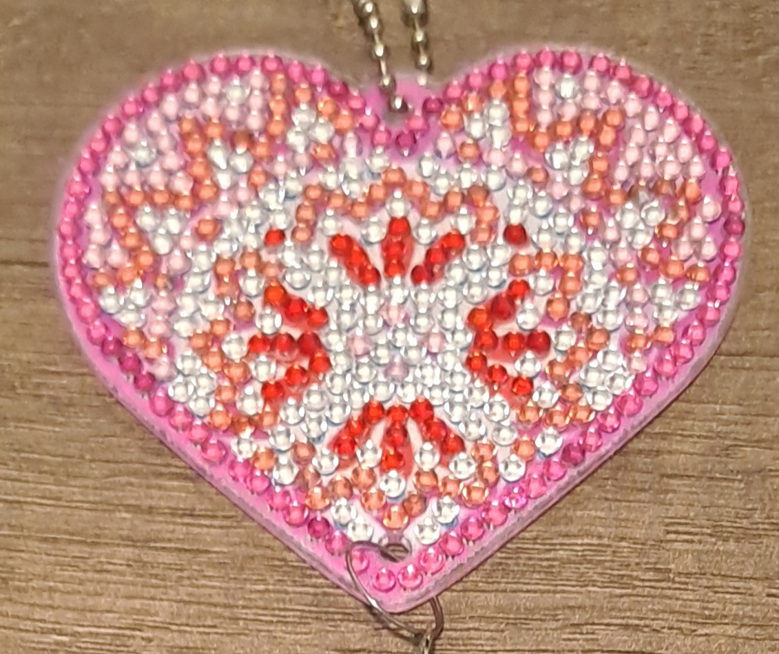 Diamond painted heart suncatchers Diamond painted heart suncatchers