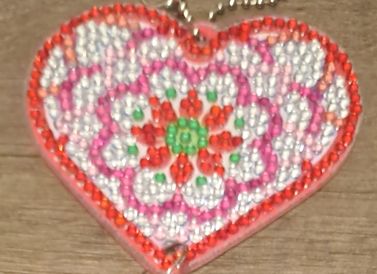 Diamond painted heart suncatchers Diamond painted heart suncatchers