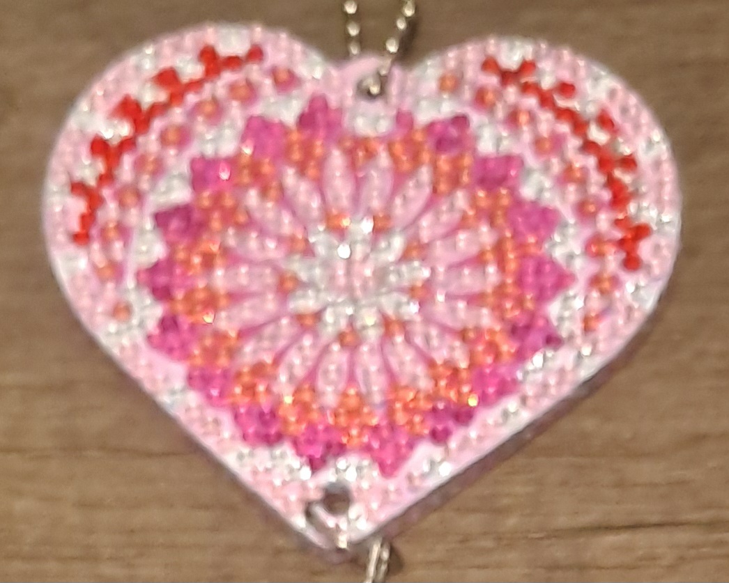 Diamond painted heart suncatchers Diamond painted heart suncatchers