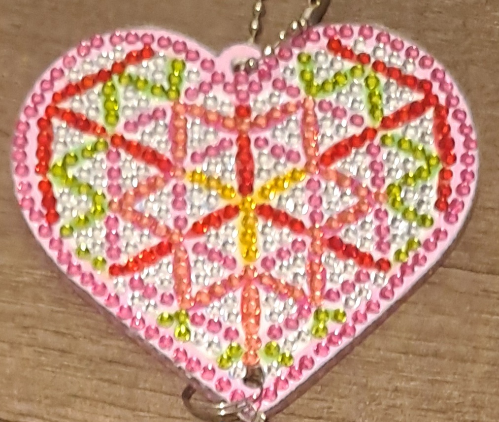 Diamond painted heart suncatchers Diamond painted heart suncatchers