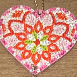 Diamond painted heart suncatchers 1 Diamond painted heart suncatchers 1