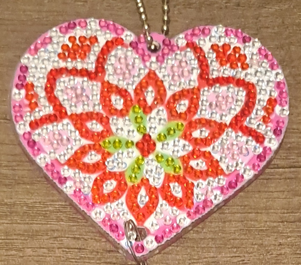 Diamond painted heart suncatchers Diamond painted heart suncatchers