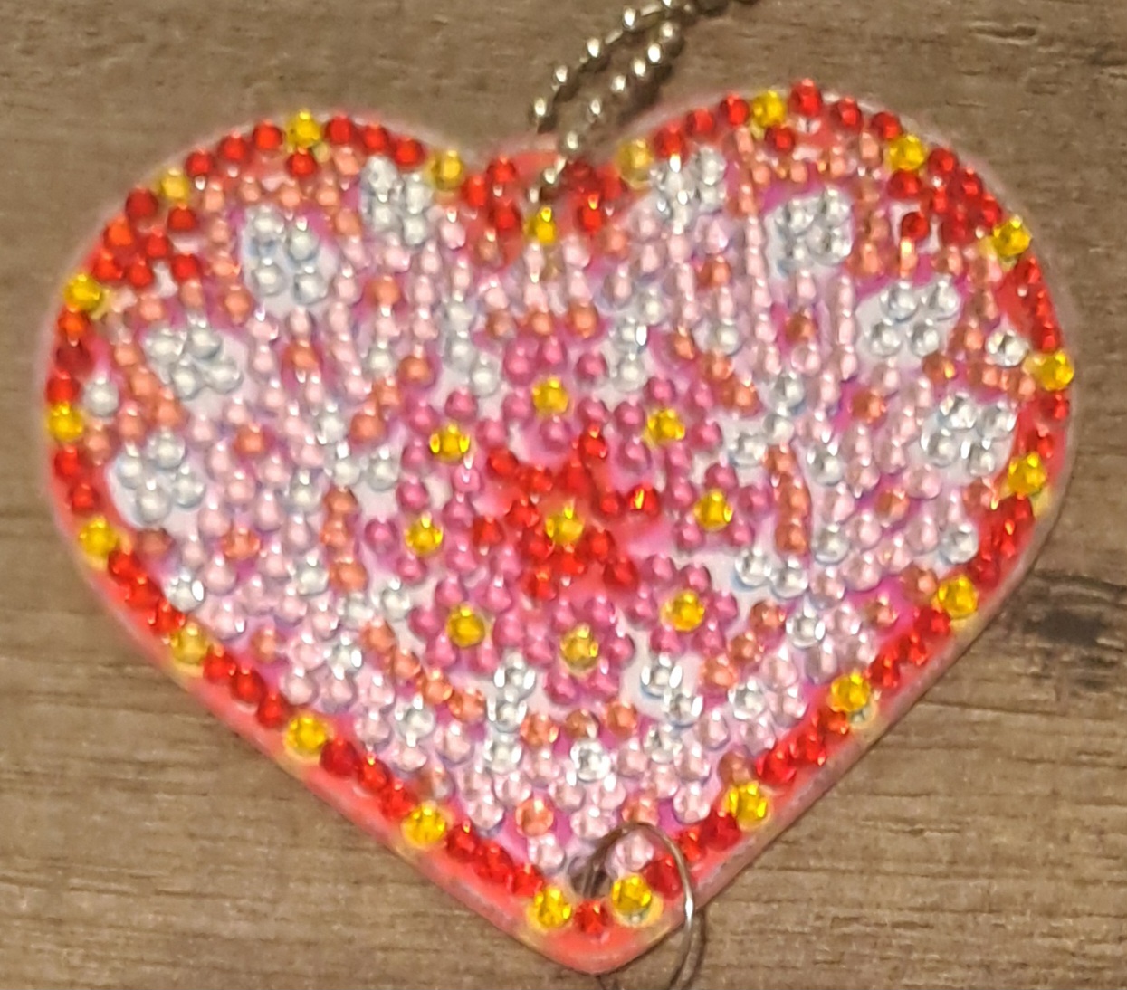 Diamond painted heart suncatchers Diamond painted heart suncatchers