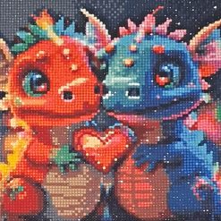 Diamond painted small mixed paintings