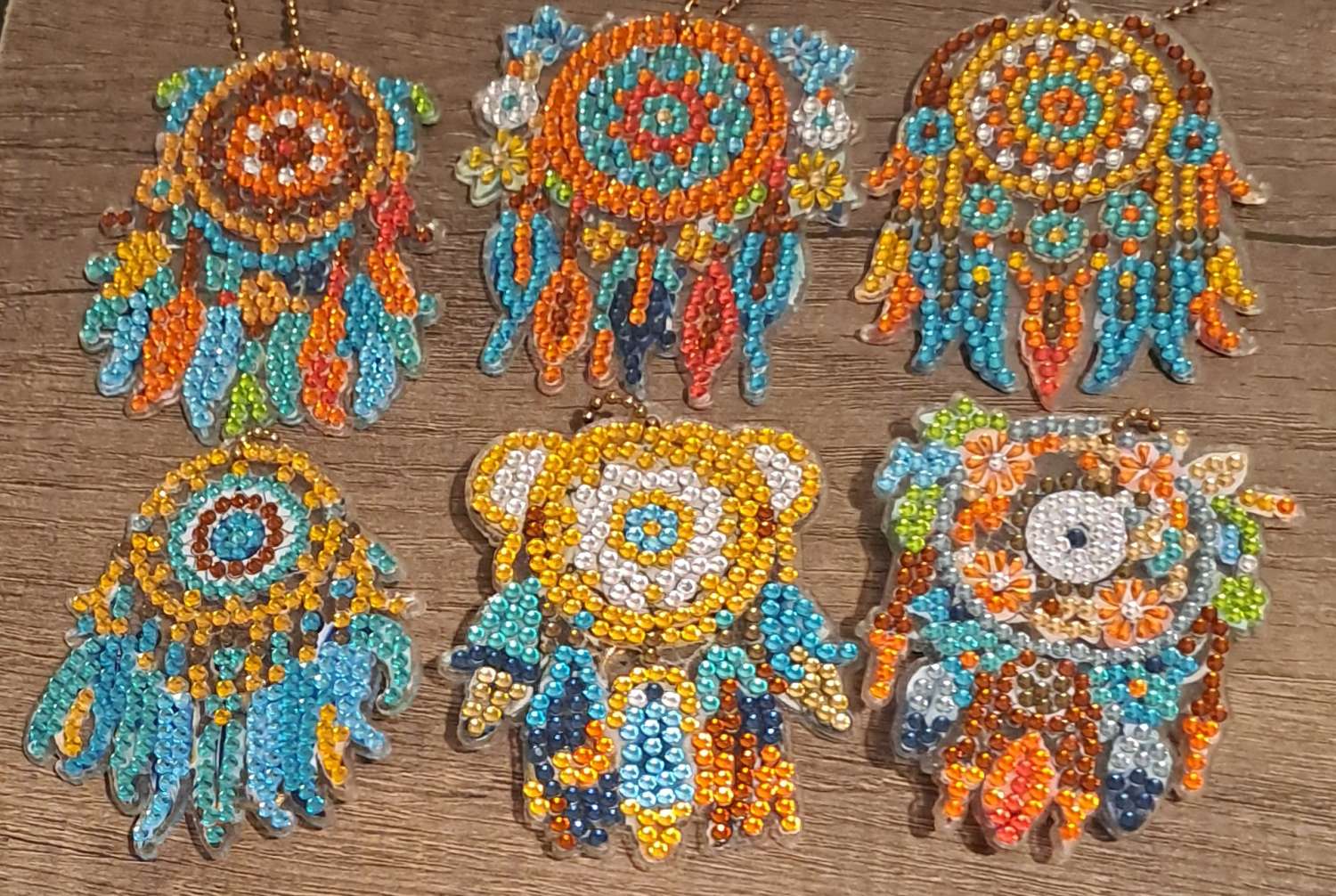 Diamond painted dream catchers keyrings Diamond painted dream catchers keyrings