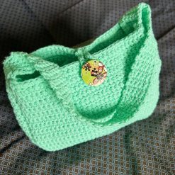 Crochet Handbag - Small - 100% Cotton - Peppermint Green 3