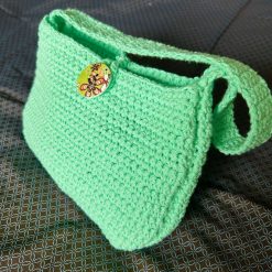 Crochet Handbag - Small - 100% Cotton - Peppermint Green