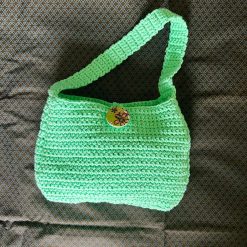 Crochet Handbag - Small - 100% Cotton - Peppermint Green 2