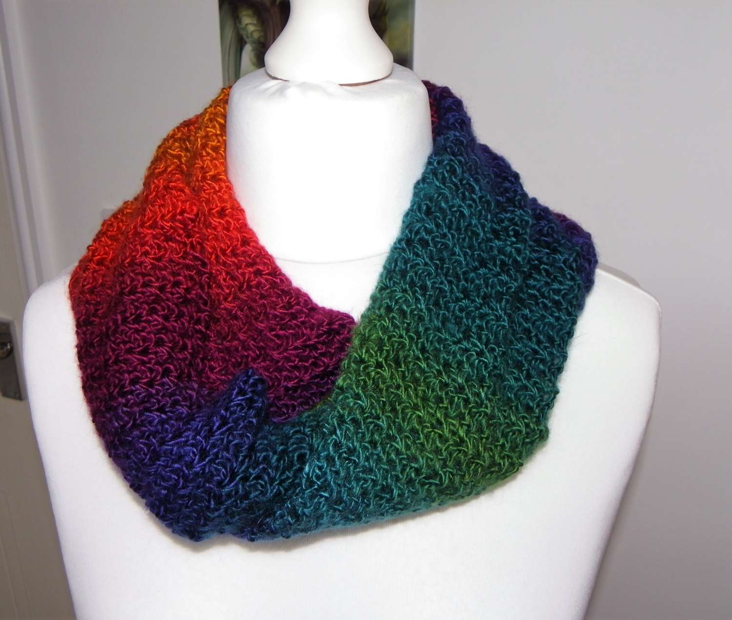 Beautiful Bright Rainbow Crochet Infinity Scarf Beautiful Bright Rainbow Crochet Infinity Scarf
