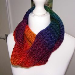 Beautiful Bright Rainbow Crochet Infinity Scarf 2 Beautiful Bright Rainbow Crochet Infinity Scarf 2