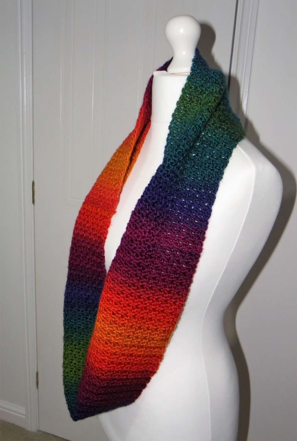 Beautiful Bright Rainbow Crochet Infinity Scarf Beautiful Bright Rainbow Crochet Infinity Scarf