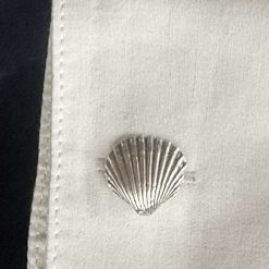 Handmade Sterling Silver Clam shell cufflinks