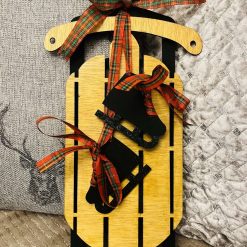 Large wooden sledge decoration
