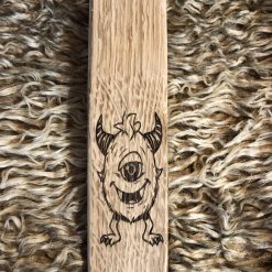 Doorstop, Door Stop, Door wedge, Wooden Doorstop, solid oak. Monster engraving. Perfect for any home door. Perfect gift and keepsake. 6