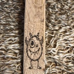 Doorstop, Door Stop, Door wedge, Wooden Doorstop, solid oak. Monster engraving. Perfect for any home door. Perfect gift and keepsake. 8