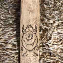 Doorstop, Door Stop, Door wedge, Wooden Doorstop, solid oak. Monster engraving. Perfect for any home door. Perfect gift and keepsake. 13
