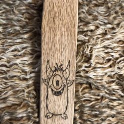 Doorstop, Door Stop, Door wedge, Wooden Doorstop, solid oak. Monster engraving. Perfect for any home door. Perfect gift and keepsake. 12