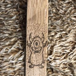 Doorstop, Door Stop, Door wedge, Wooden Doorstop, solid oak. Monster engraving. Perfect for any home door. Perfect gift and keepsake. 11