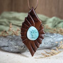 Larimar and rosewood necklace