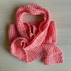 Scarf - Crochet Lattice - Salmon Pink