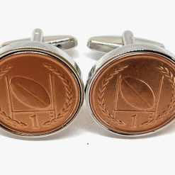 Premium Rugby Cufflinks for the keen Player made from real coins - Novelty Rugby cufflinks for the Rugby player