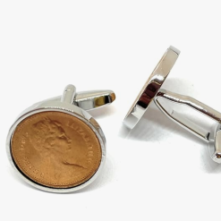 A quality pair of cufflinks made from a real 1975 halfpenny coins, the perfect 50th birthday gift for him to remember his birth year in 2025 1