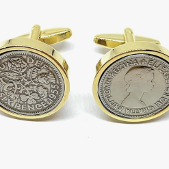 Premium 1955 Lucky sixpence cufflinks for a 70th Birthday cufflinks HT GLD in 2025