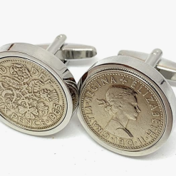 Premium 1965 Lucky sixpence cufflinks for a 60th Birthday cufflinks HT SLV in 2025
