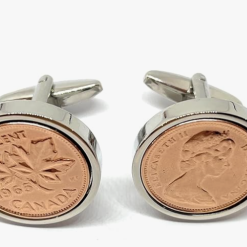 Premium 1965 Original Lucky Canadian Cent birthday/Anniversary Cufflinks ideal for a 61st birthday HT SLV