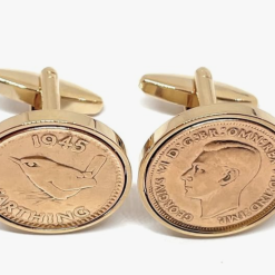 Premium 1946 Original Lucky Farthing birthday/Anniversary Cufflinks ideal for a 80th birthday HT SLV