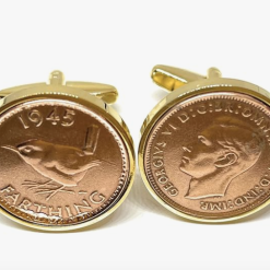 Premium 1946 Original Lucky Farthing birthday/Anniversary Cufflinks ideal for a 80th birthday HT SLV
