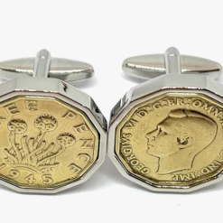 Premium 1945 Original Lucky Threepence birthday/Anniversary Cufflinks ideal for a 81st birthday HT SLV