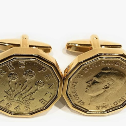 Premium 1945 Original Lucky Threepence birthday/Anniversary Cufflinks ideal for a 81st birthday HT SLV