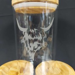 Laser Engraved Modern Glass Storage Jar