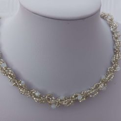 Silver Crystal Spiral Rope Necklace